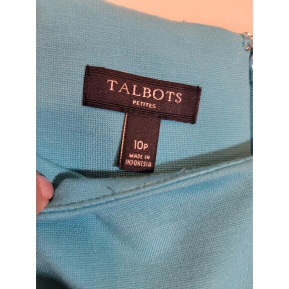 Talbots Turquoise Women's Short Sleeve Midi Dress Tailored & Timeless Size 10P - Picture 2 of 4